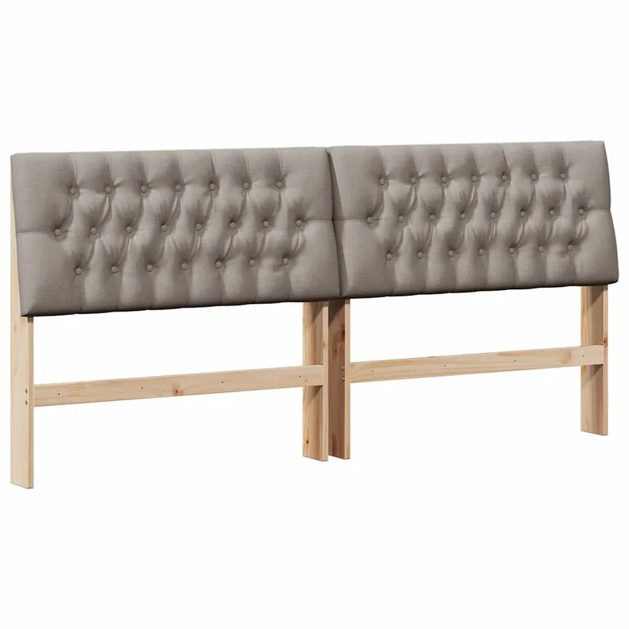 Tête de lit capitonnée Taupe 200 cm Pin massif - 2