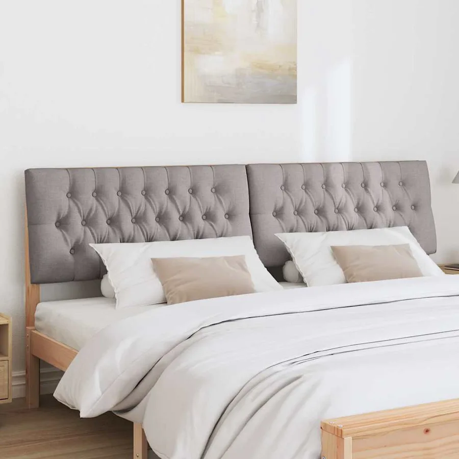 Tête de lit capitonnée Taupe 200 cm Pin massif - 3