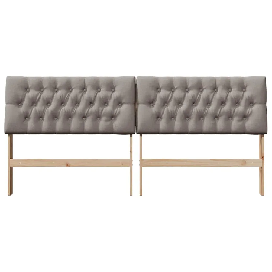Tête de lit capitonnée Taupe 200 cm Pin massif - 4