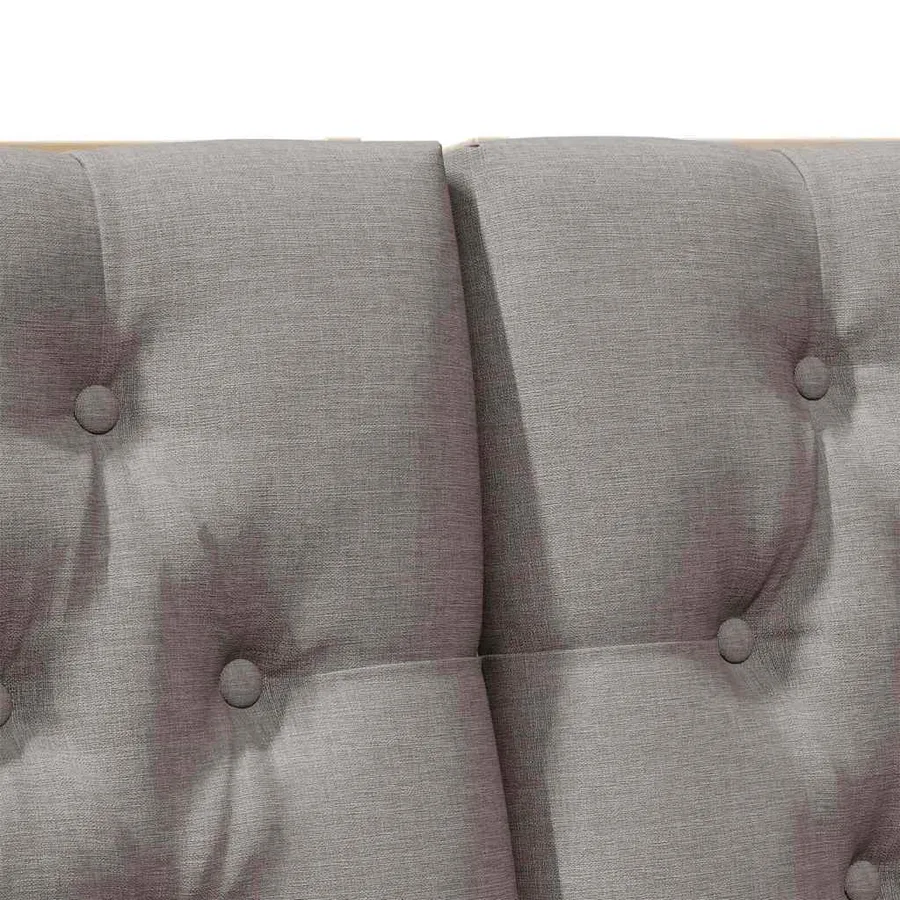 Tête de lit capitonnée Taupe 200 cm Pin massif - 7