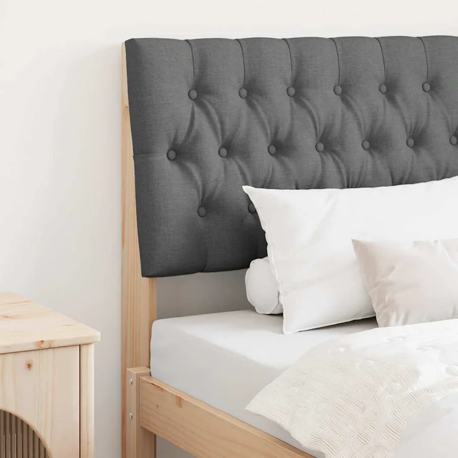 Tête de lit capitonnée Gris foncé 90 cm Pin massif