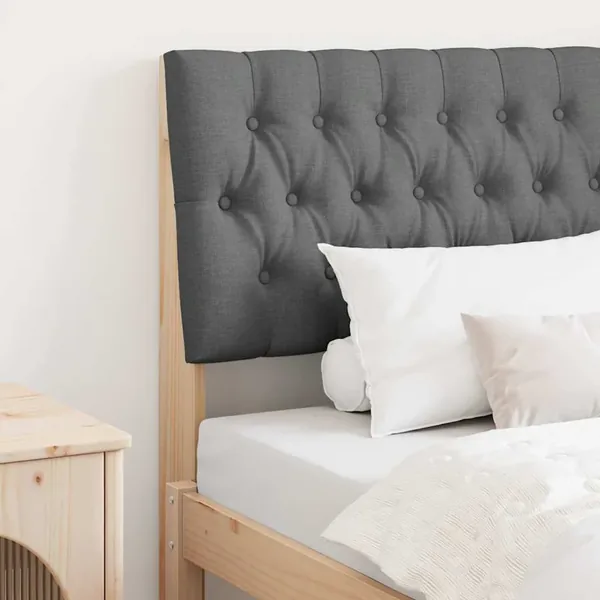 Tête de lit capitonnée Gris foncé 90 cm Pin massif