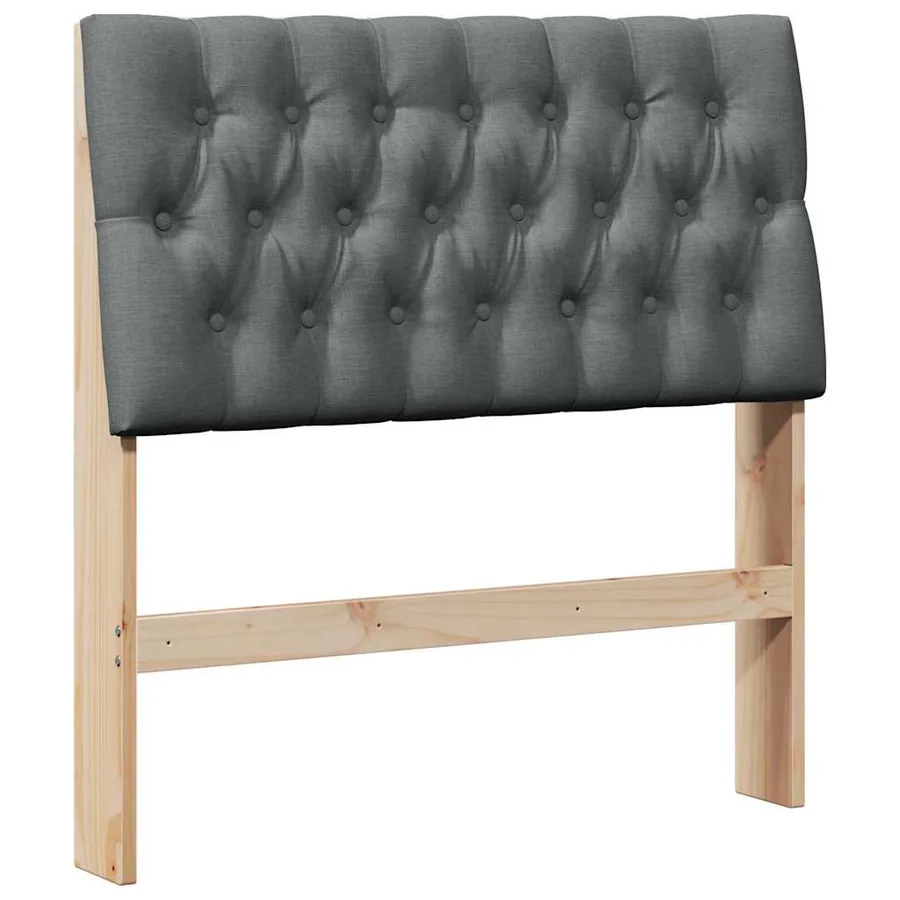 Tête de lit capitonnée Gris foncé 90 cm Pin massif - 2