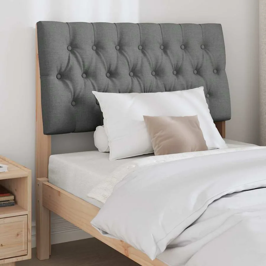 Tête de lit capitonnée Gris foncé 90 cm Pin massif - 3