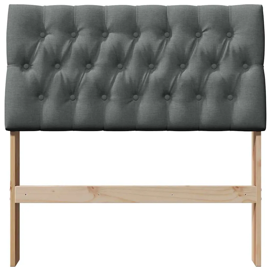 Tête de lit capitonnée Gris foncé 90 cm Pin massif - 4