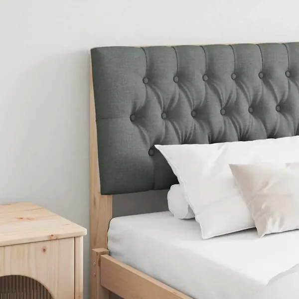 Tête de lit capitonnée Gris foncé 200 cm Pin massif