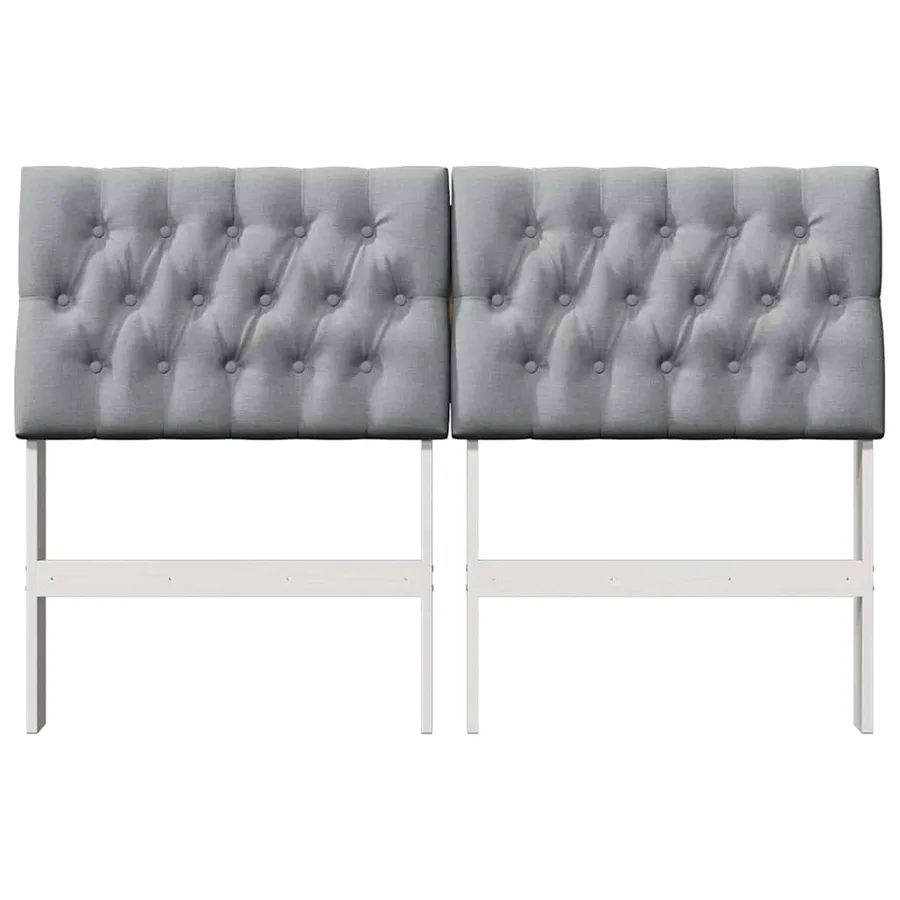 Tête de lit capitonnée Gris clair 135 cm Pin massif - 4