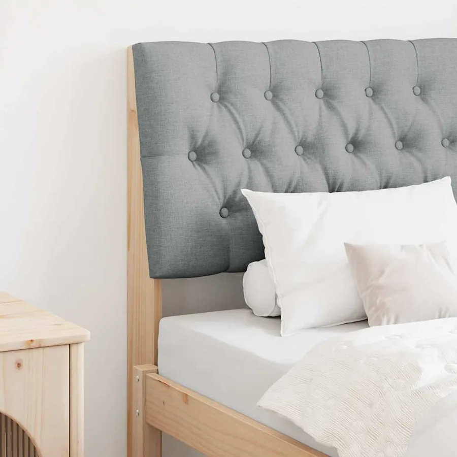 Tête de lit capitonnée Gris clair 75 cm Pin massif