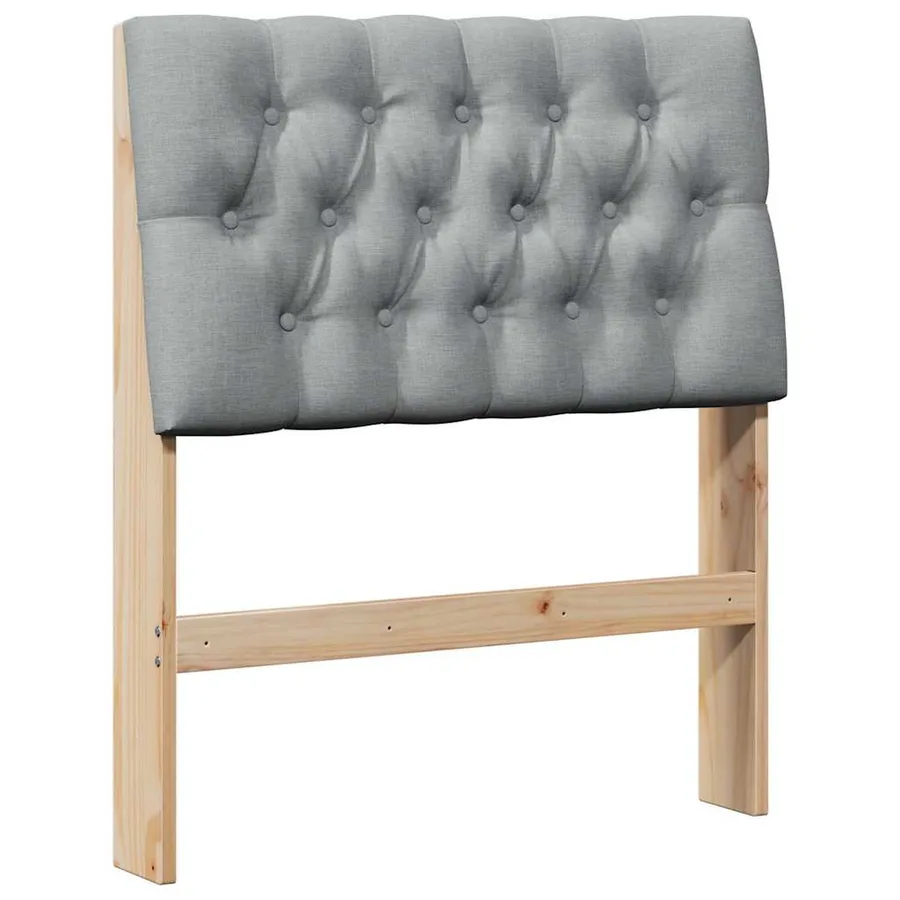 Tête de lit capitonnée Gris clair 75 cm Pin massif - 2