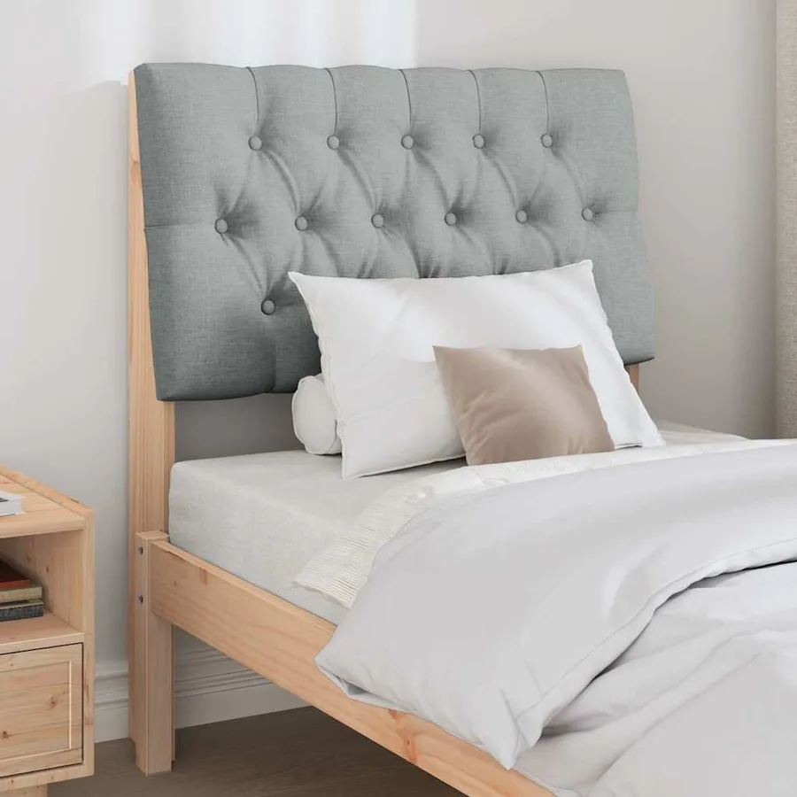 Tête de lit capitonnée Gris clair 75 cm Pin massif - 3