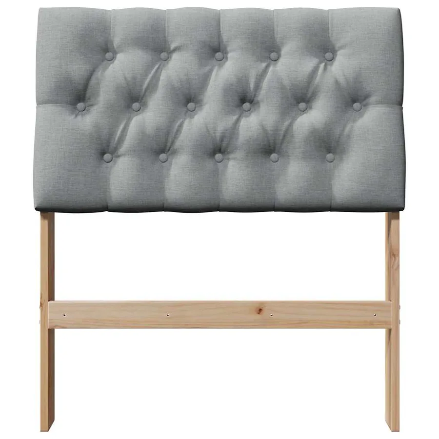 Tête de lit capitonnée Gris clair 75 cm Pin massif - 4