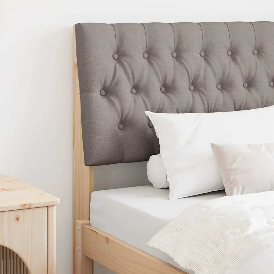 Tête de lit capitonnée Taupe 90 cm Pin massif