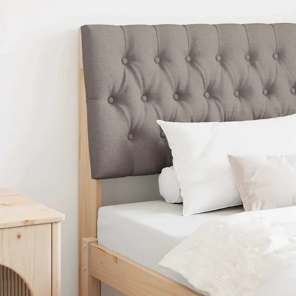 Tête de lit capitonnée Taupe 90 cm Pin massif