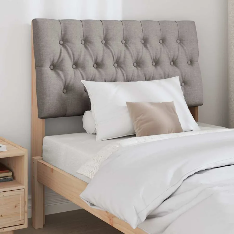 Tête de lit capitonnée Taupe 90 cm Pin massif - 3