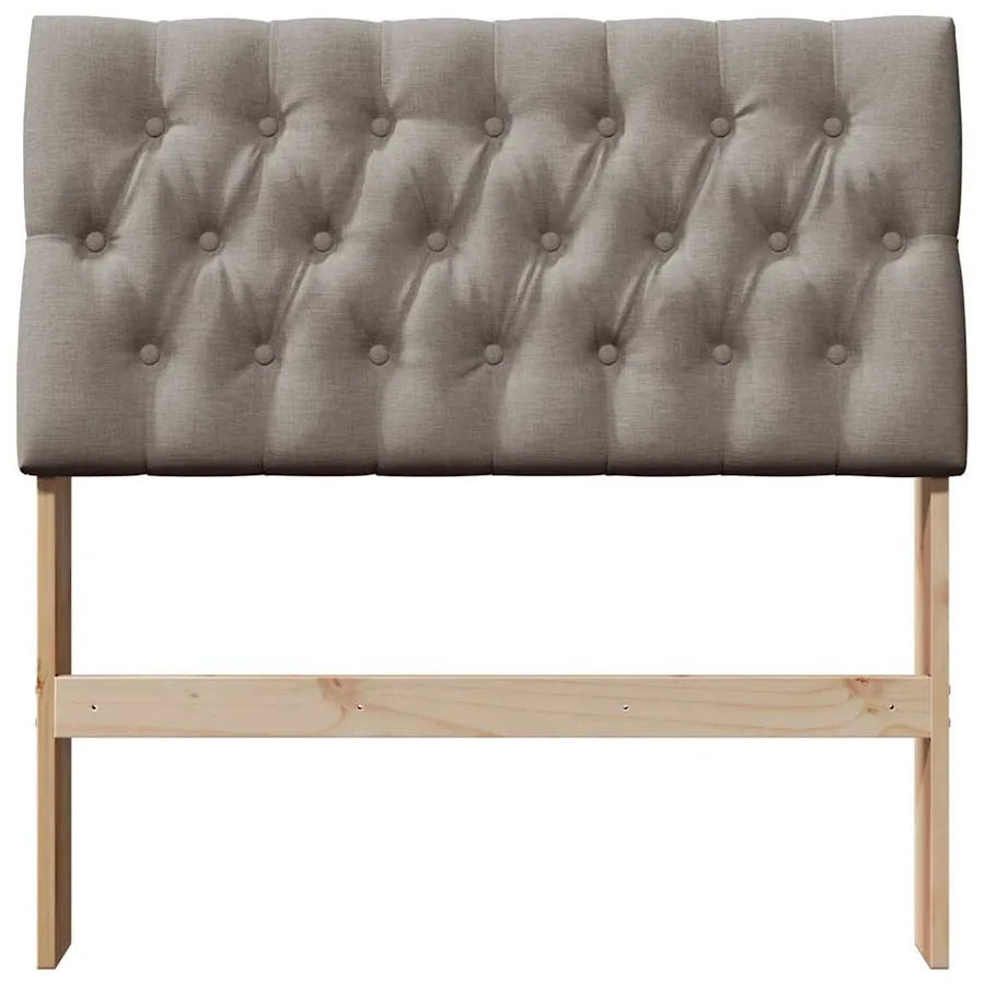 Tête de lit capitonnée Taupe 90 cm Pin massif - 4