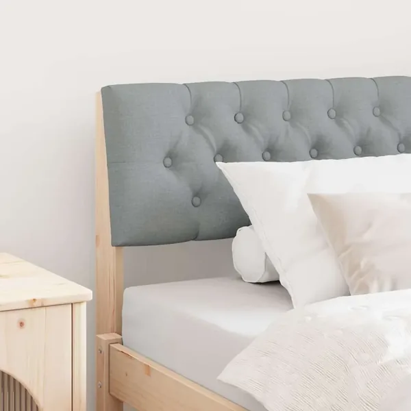 Tête de lit capitonnée Gris clair 100 cm Pin massif