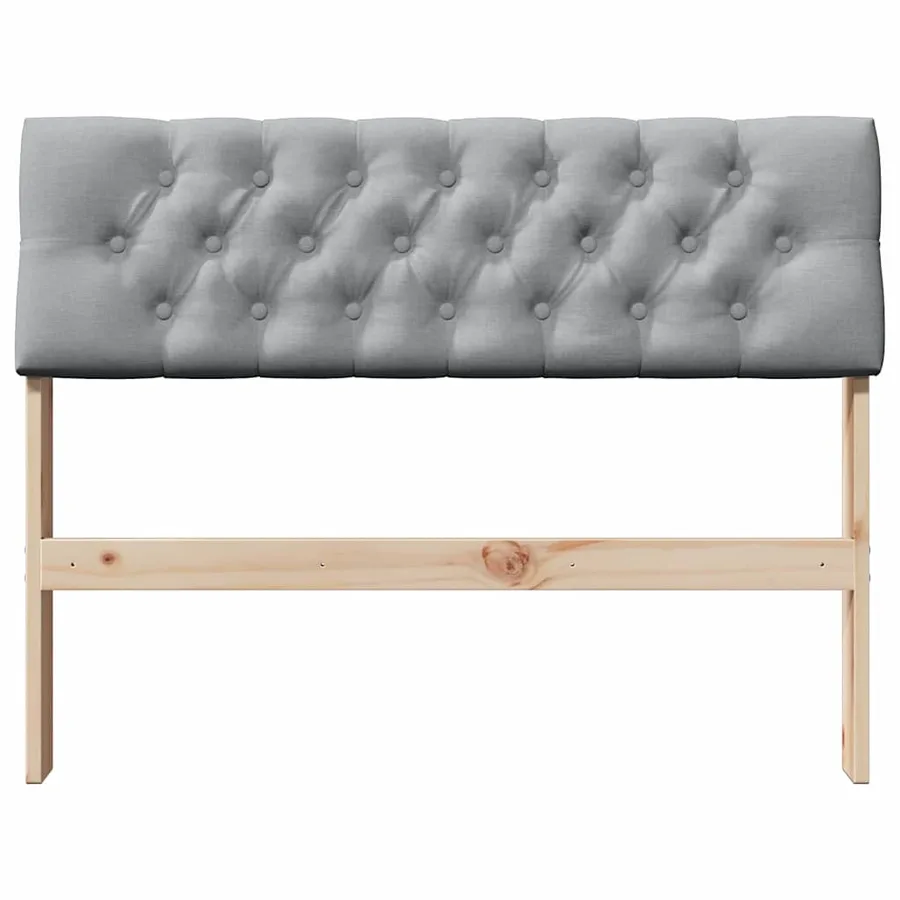 Tête de lit capitonnée Gris clair 100 cm Pin massif - 4