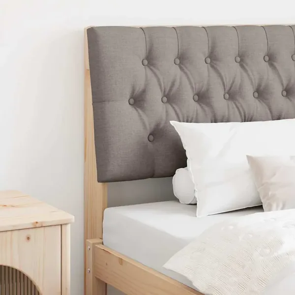 Tête de lit capitonnée Taupe 100 cm Pin massif