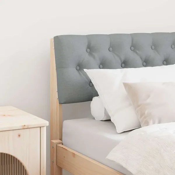 Tête de lit capitonnée Gris clair 75 cm Pin massif