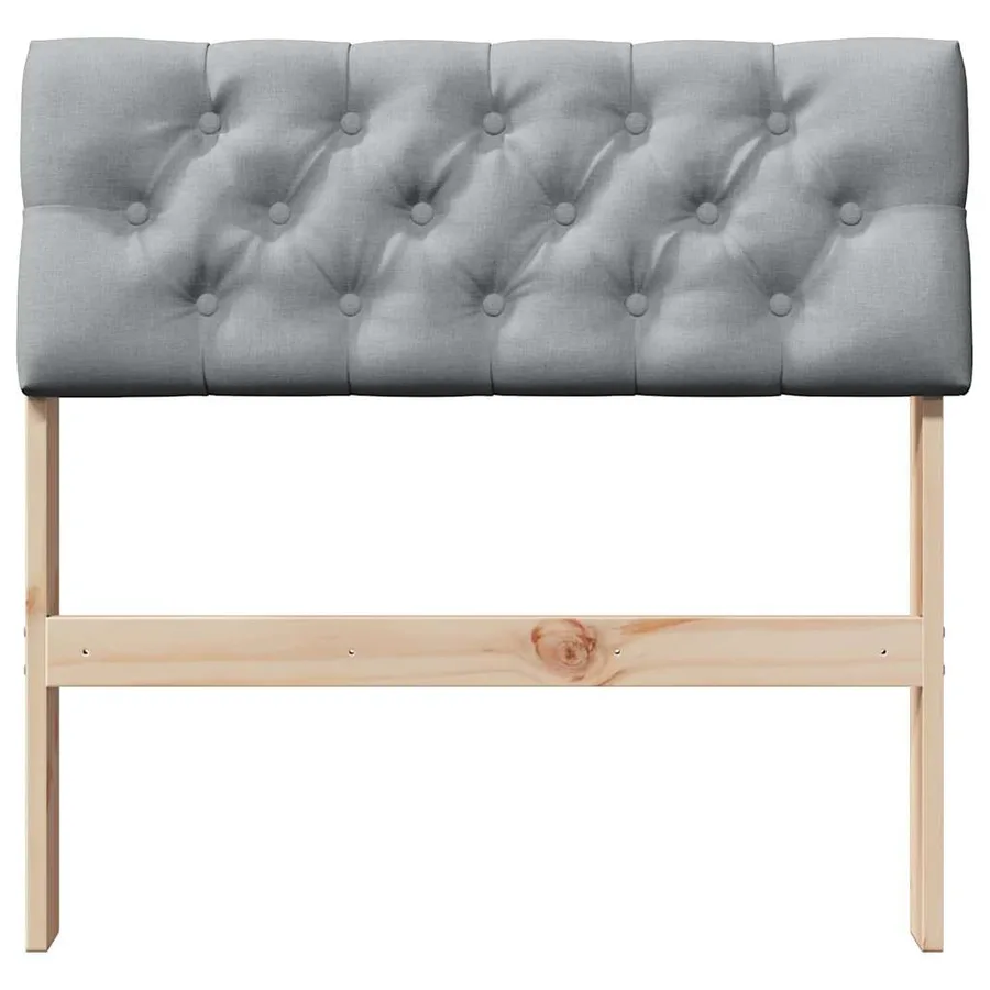 Tête de lit capitonnée Gris clair 75 cm Pin massif - 4