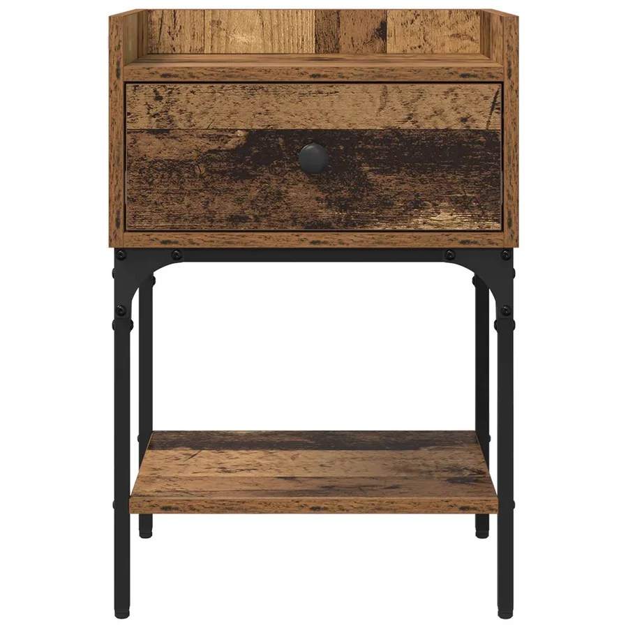 Table de chevet avec tiroir 2 pcs Bois ancien 40 x 29 x 60 cm - 7