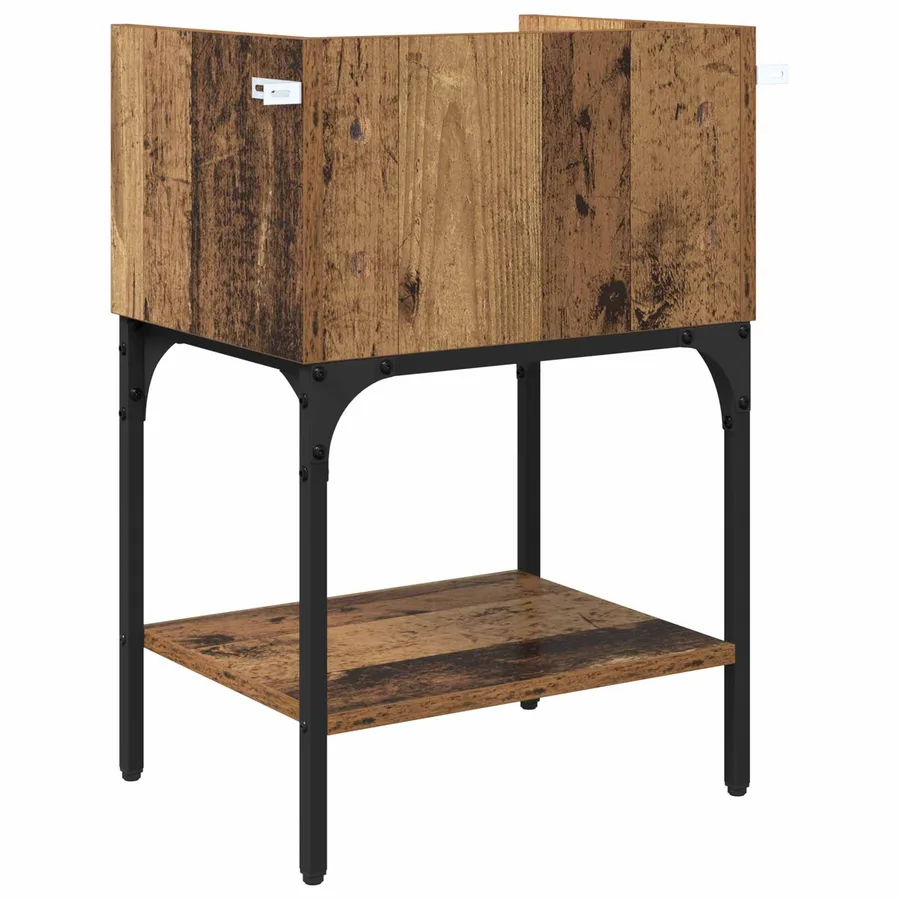 Table de chevet avec tiroir 2 pcs Bois ancien 40 x 29 x 60 cm - 9