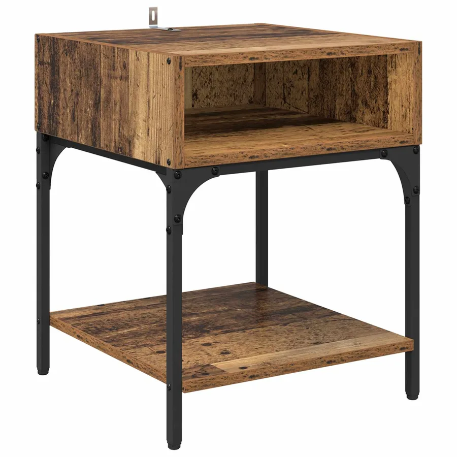 Table de chevet Bois ancien 40 x 40 x 50 cm Bois d'ingénierie - 2