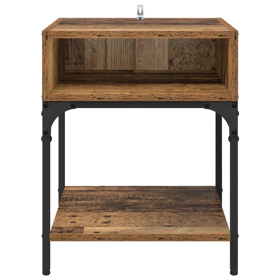 Table de chevet Bois ancien 40 x 40 x 50 cm Bois d'ingénierie - 5