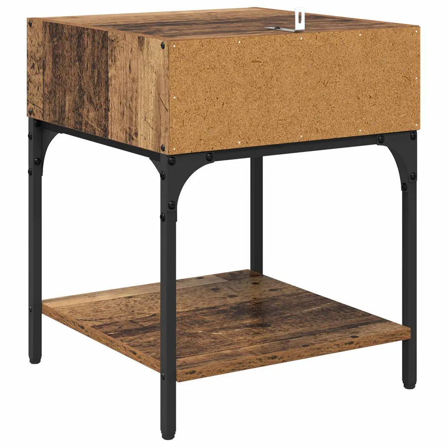 Table de chevet Bois ancien 40 x 40 x 50 cm Bois d'ingénierie - 7