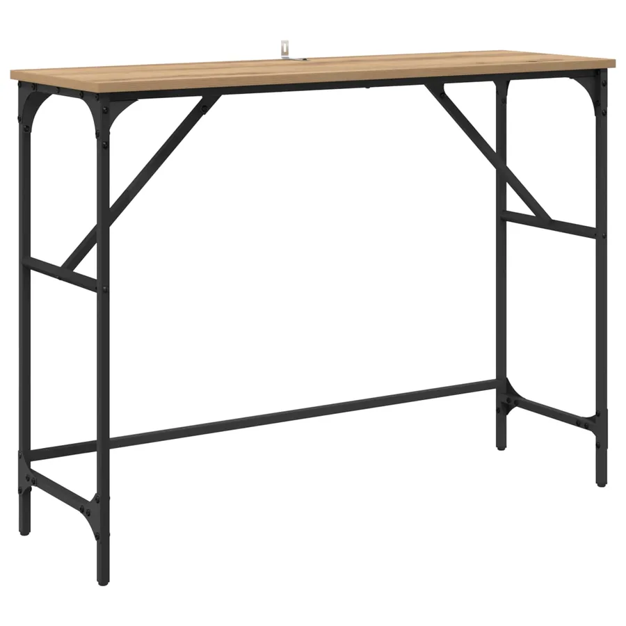 Table console Chêne artisanal 100 x 32 x 75 cm - 2