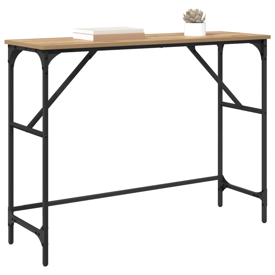 Table console Chêne artisanal 100 x 32 x 75 cm - 3