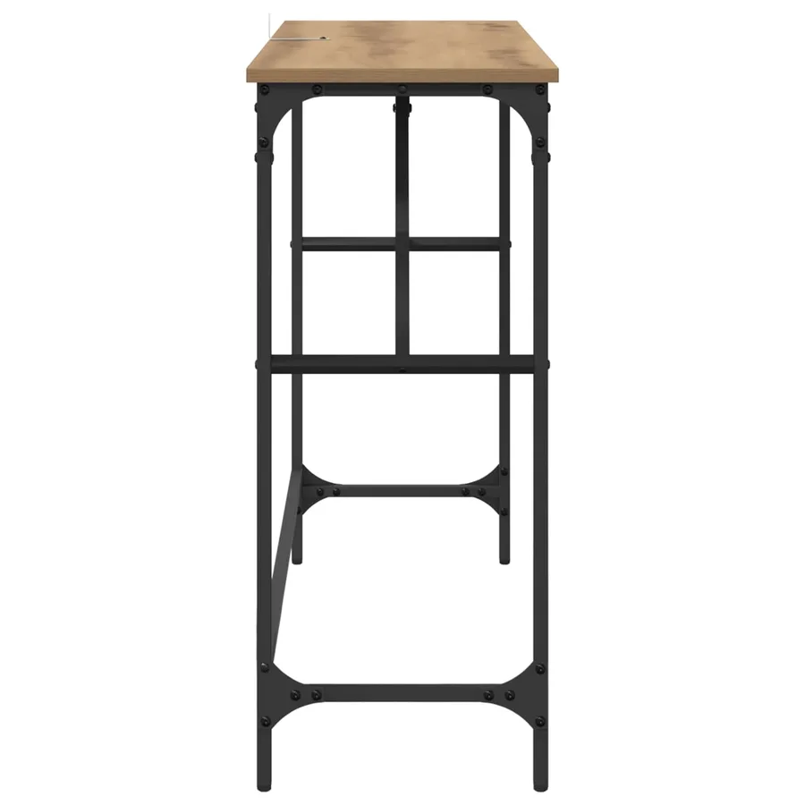 Table console Chêne artisanal 100 x 32 x 75 cm - 6