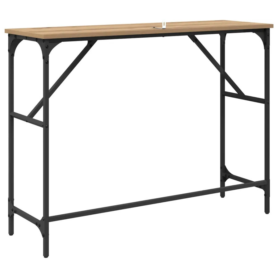 Table console Chêne artisanal 100 x 32 x 75 cm - 7
