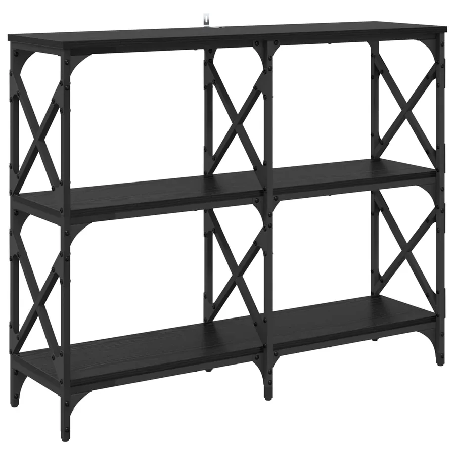 Table console Chêne noir 100 x 28 x 80,5 cm Bois d'ingénierie - 2