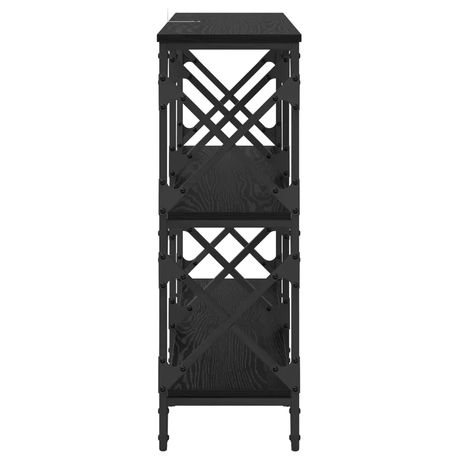 Table console Chêne noir 100 x 28 x 80,5 cm Bois d'ingénierie - 6
