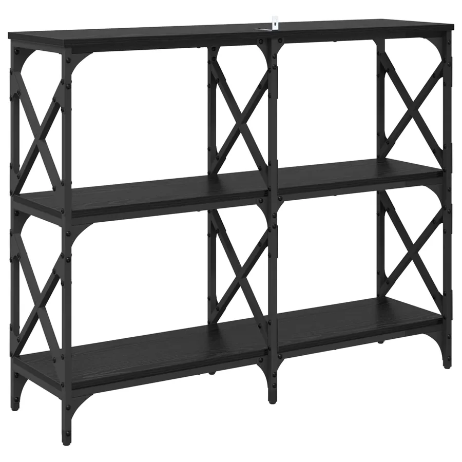 Table console Chêne noir 100 x 28 x 80,5 cm Bois d'ingénierie - 7