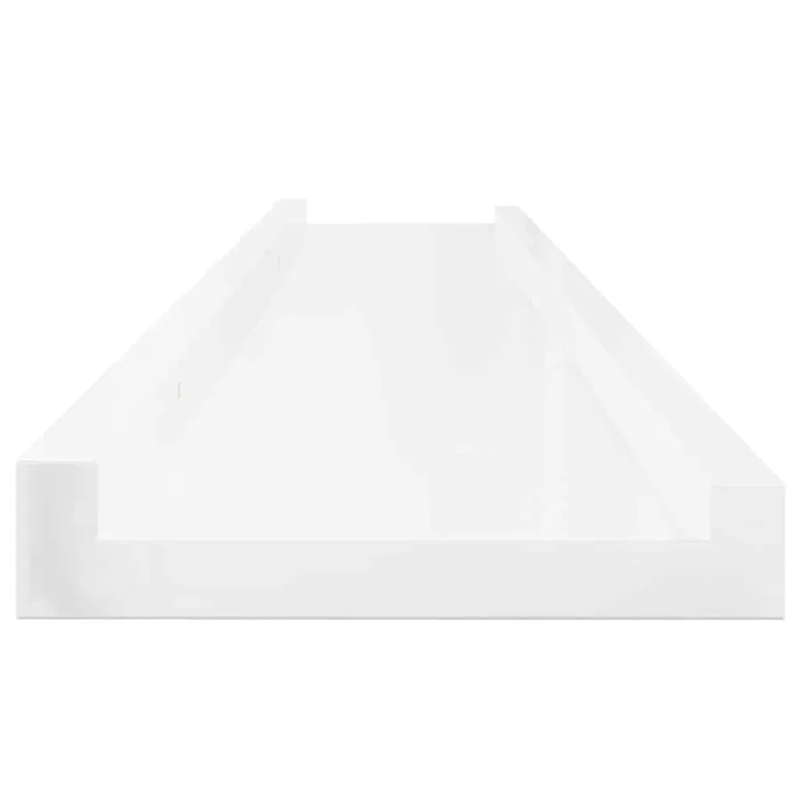 Étagères murales 2 pcs Blanc brillant 100x9x3 cm - 6