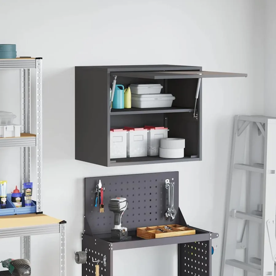 Armoire murale pour garage Noir 60 x 40 x 53 cm - 4