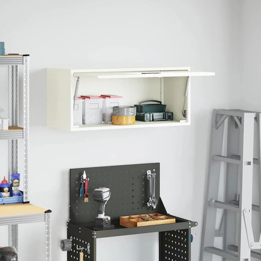Armoire murale pour garage Blanc 80 x 33 x 35 cm - 4