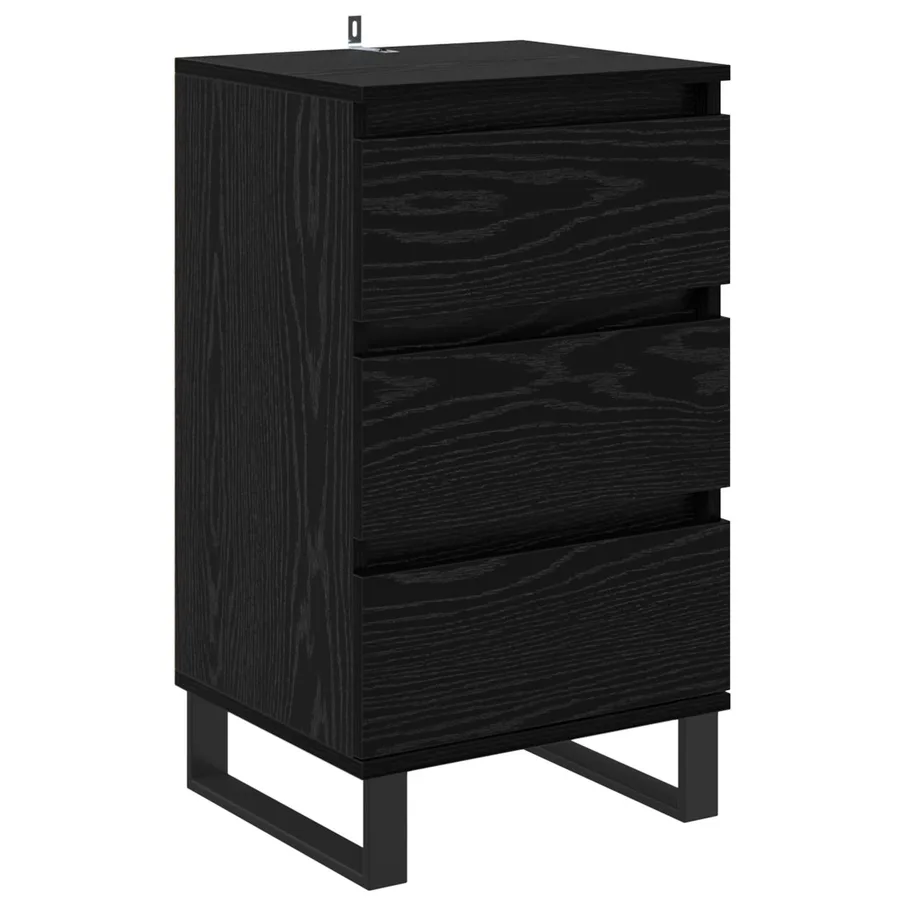 Buffet avec tiroir Chêne noir Bois d'ingénierie - 2