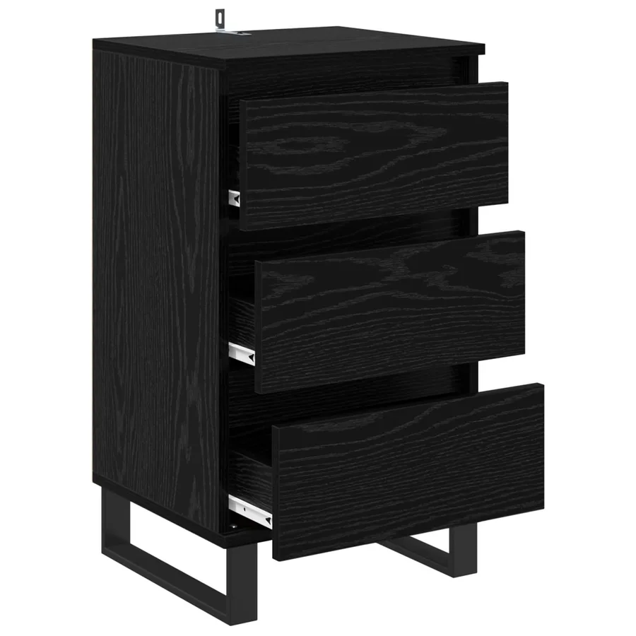 Buffet avec tiroir Chêne noir Bois d'ingénierie - 5