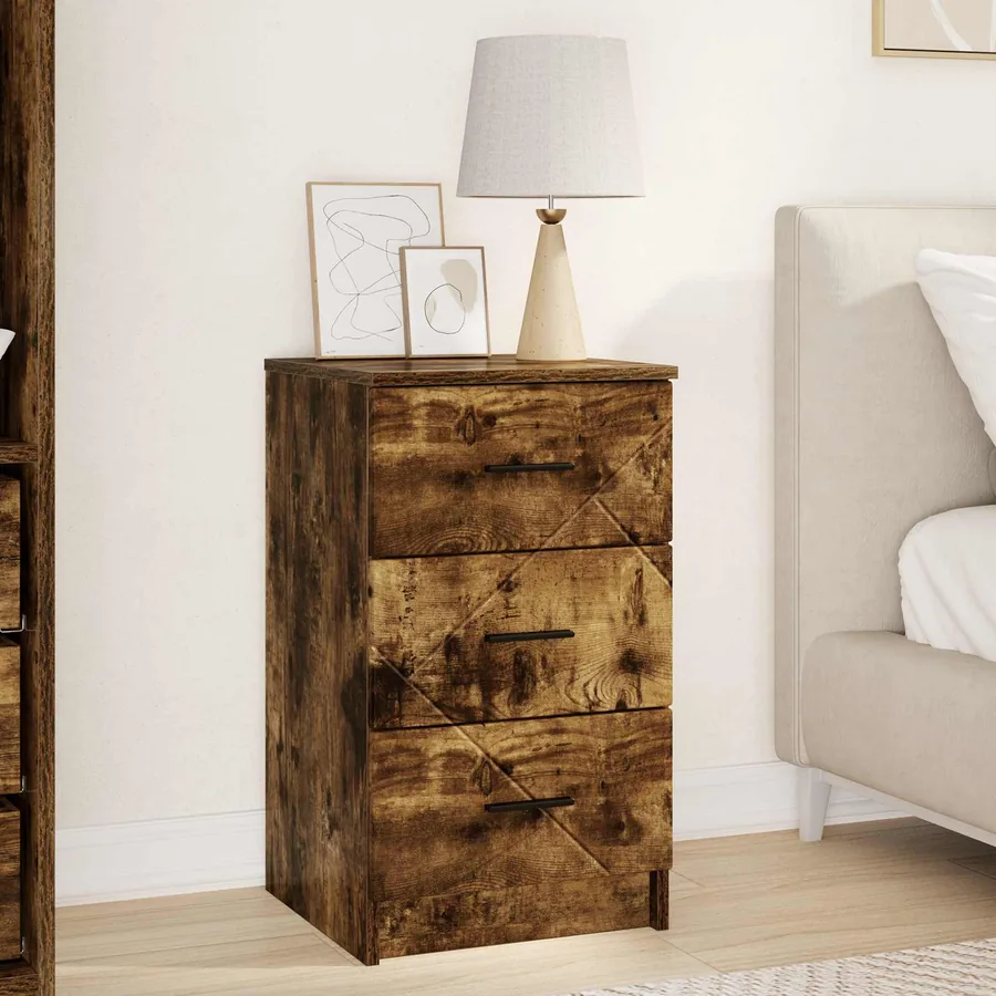 Cabinet de chevet Chêne fumé 38 x 38 x 66 cm Bois d'ingénierie