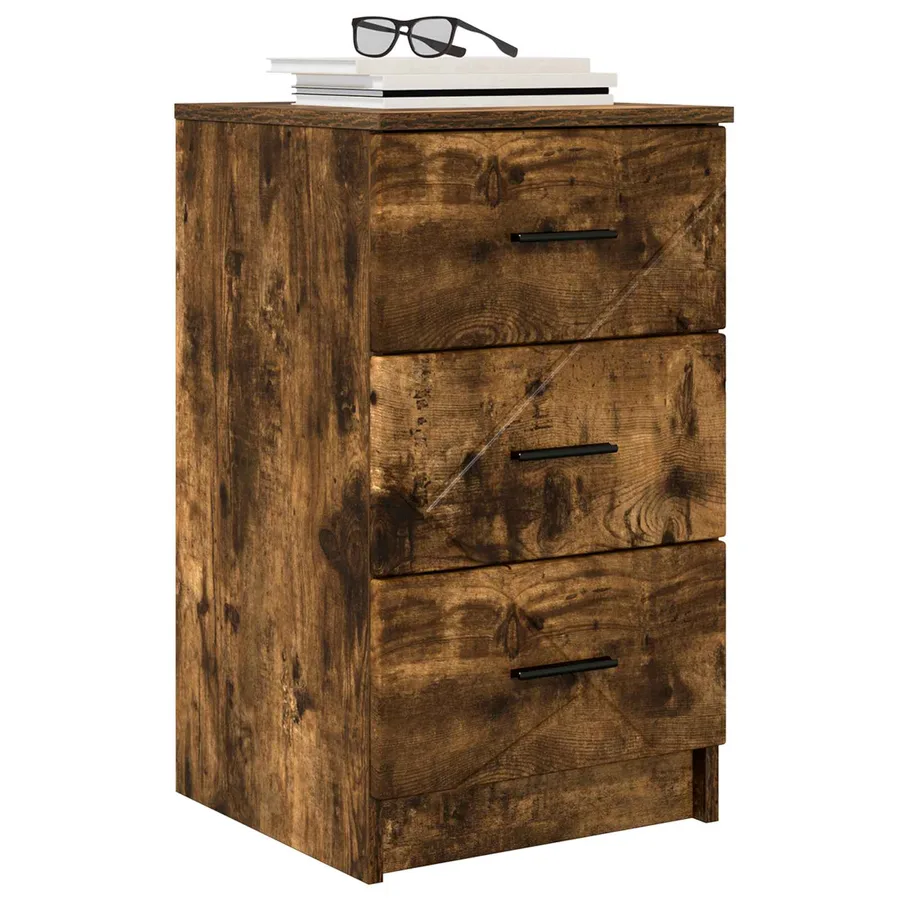 Cabinet de chevet Chêne fumé 38 x 38 x 66 cm Bois d'ingénierie - 3