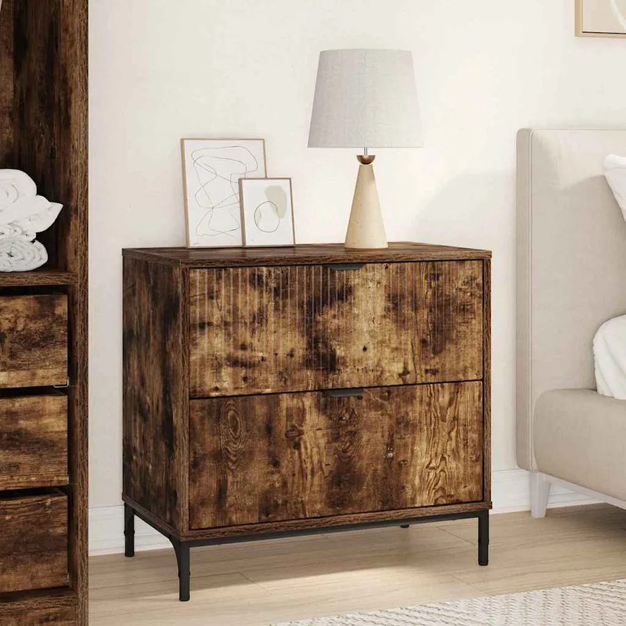 Table de chevet Chêne fumé 63,5 x 36 x 61 cm Bois d'ingénierie