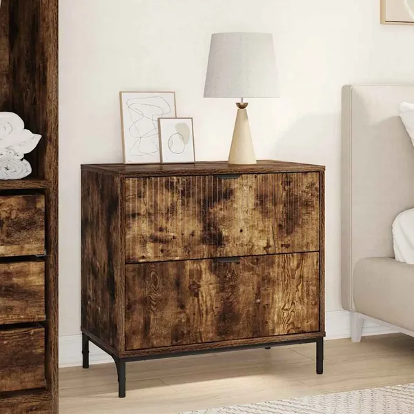 Table de chevet Chêne fumé 63,5 x 36 x 61 cm Bois d'ingénierie
