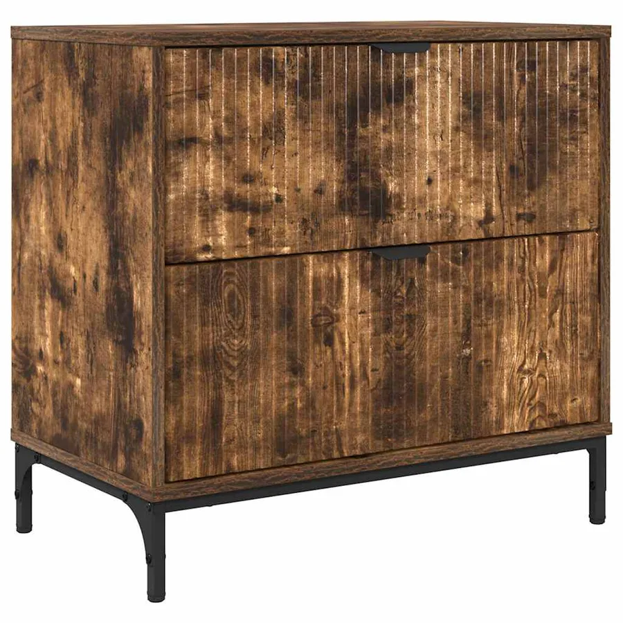 Table de chevet Chêne fumé 63,5 x 36 x 61 cm Bois d'ingénierie - 2