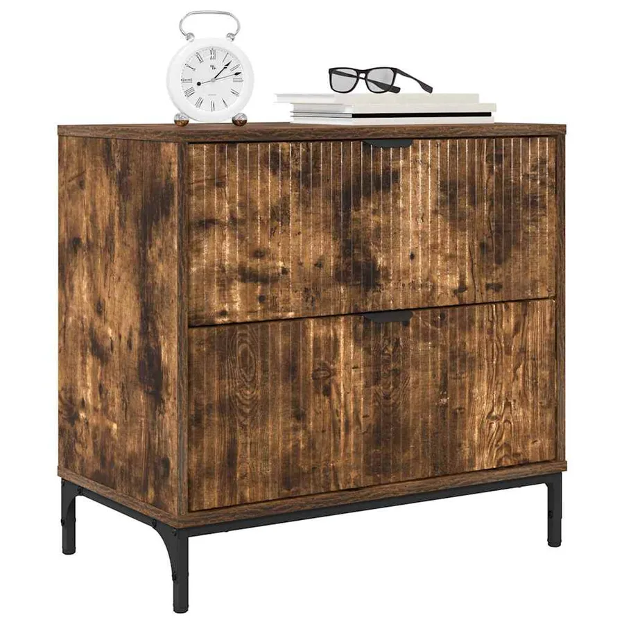 Table de chevet Chêne fumé 63,5 x 36 x 61 cm Bois d'ingénierie - 3