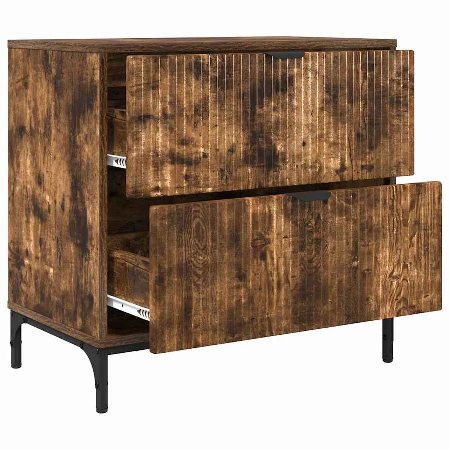 Table de chevet Chêne fumé 63,5 x 36 x 61 cm Bois d'ingénierie - 5