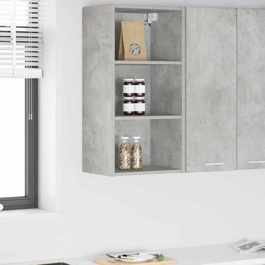 Armoire suspendue avec stockage Gris béton 40 x 29,5 x 80 cm