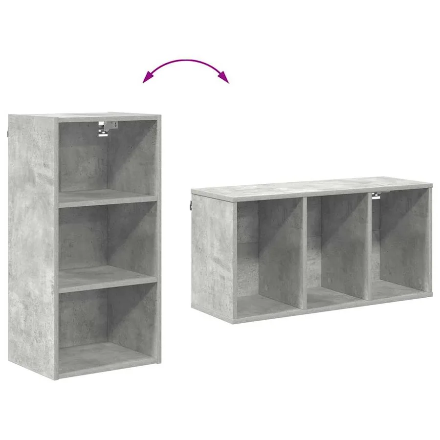 Armoire suspendue avec stockage Gris béton 40 x 29,5 x 80 cm - 8